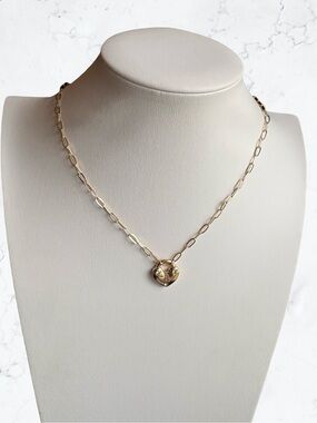 Kelly & Katie Gold Heart Locket Necklace B Initial